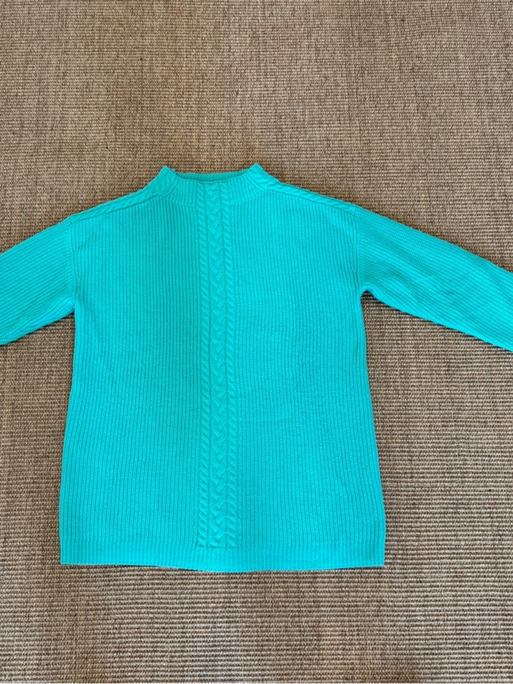 Talbot Women’s Teal Cable-Panel Knit Sweater